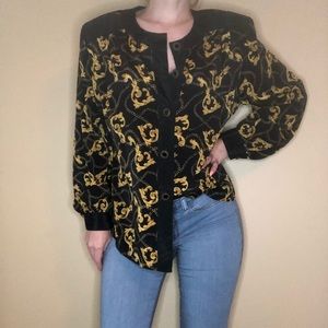 Vintage Notations Baroque Chain Print Blouse